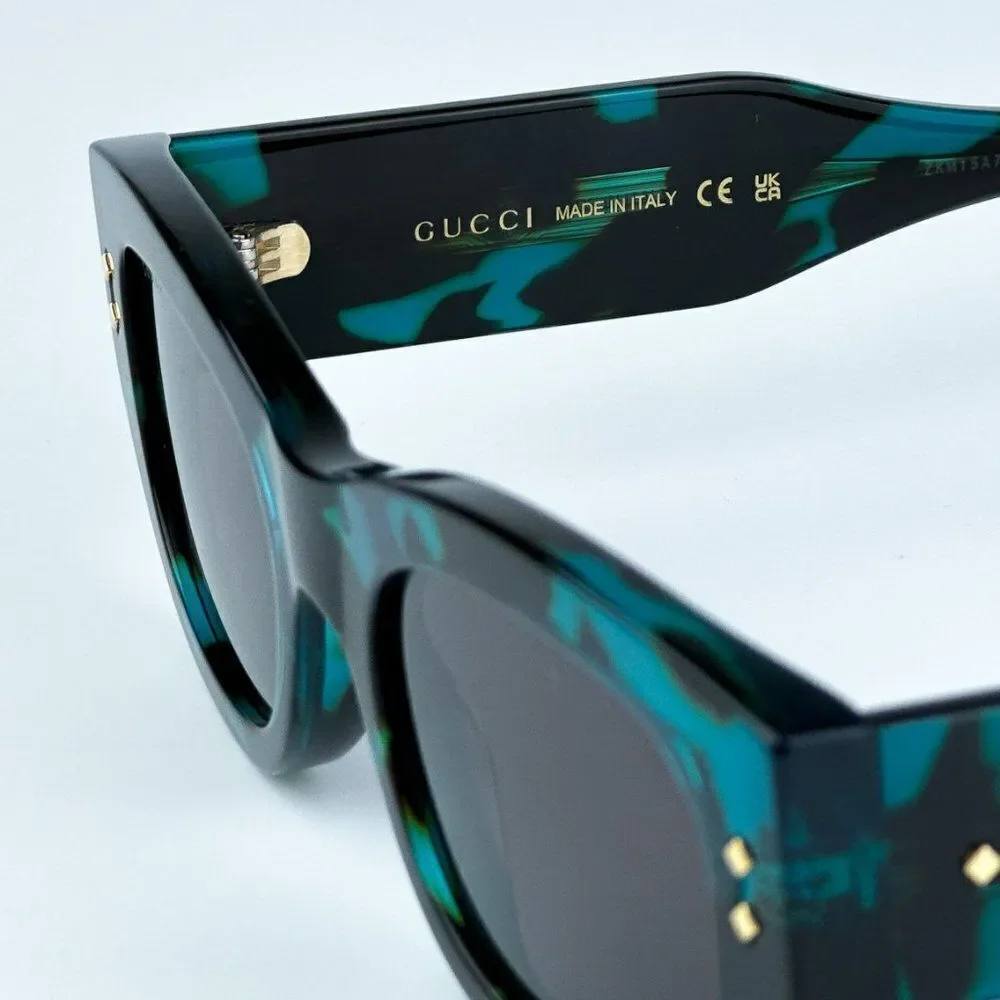 NEW Gucci GG1215S 001 Havana Grey Rectangle Unisex Sunglasses GG 1215S
